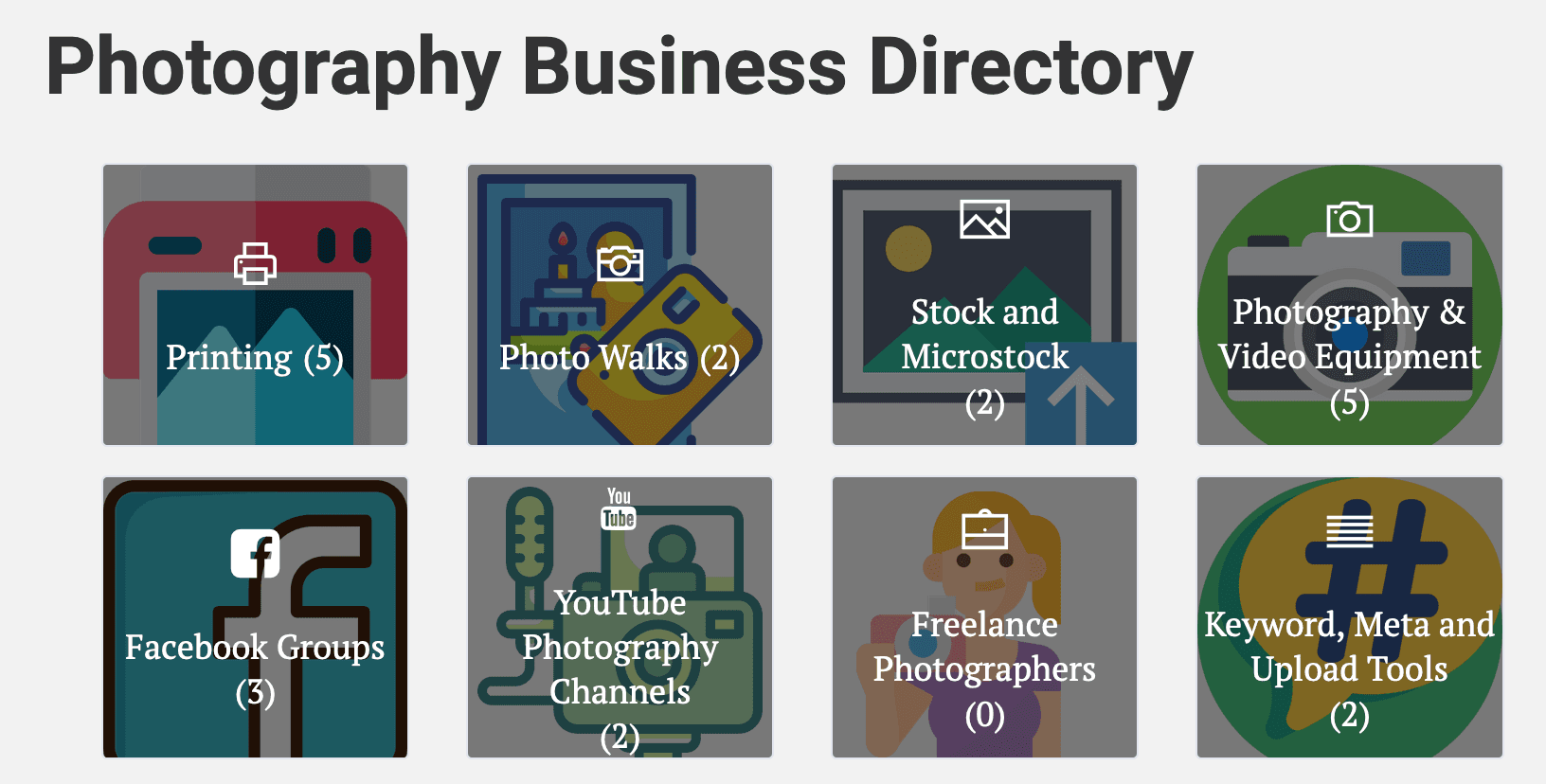 Photography Business Directory - Launched 2